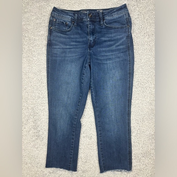 7 For All Mankind Jeans Womens 6 High Rise Skinny Ankle Cropped Dark Wash Denim - Picture 1 of 5
